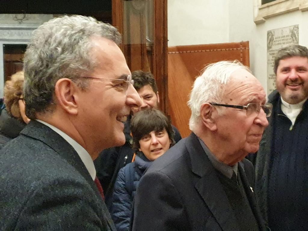 La visite de Mgr Henri Teissier, archevêque émérite d'Alger, à la Communauté de Sant'Egidio